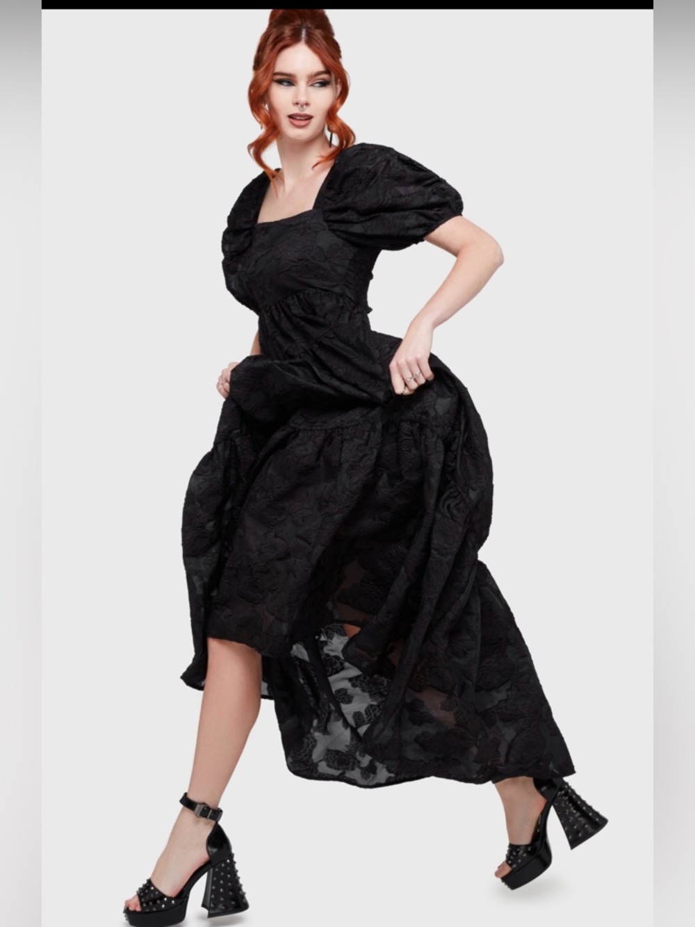 NWT Killstar Dead of Night Burnout Floral Maxi Dress M/L Goth Cottagecore - Picture 11 of 13
